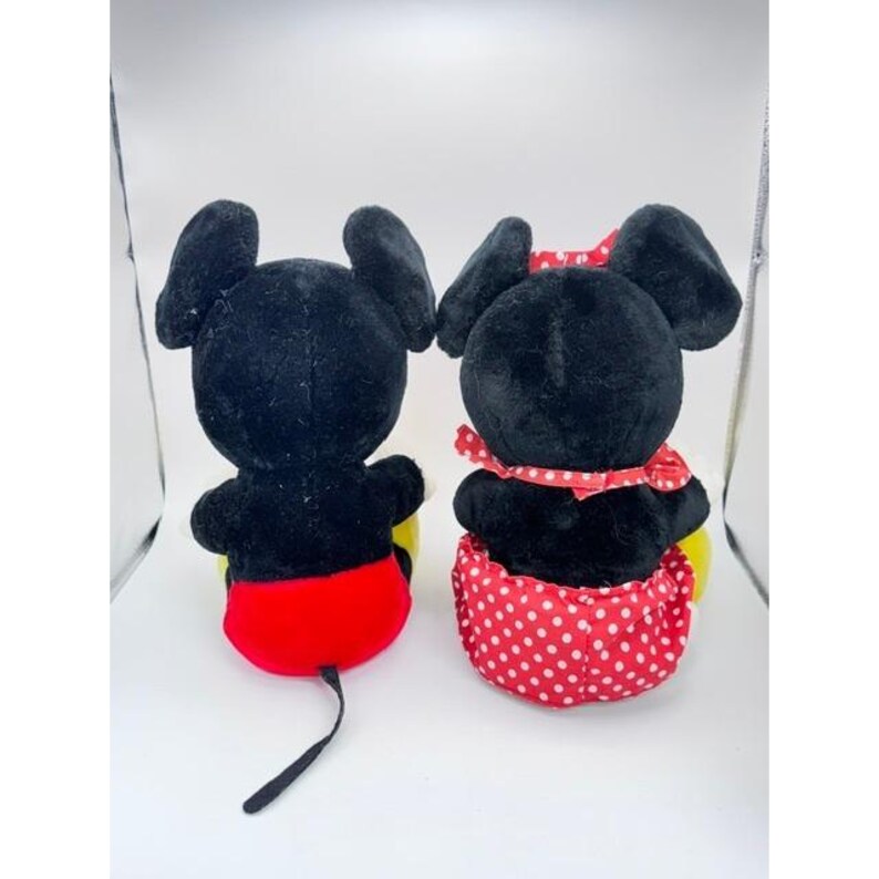 Vintage Disney Mickey and Minnie Mouse Plush Toy Classic Red Polka Dot 11 Inch image 10