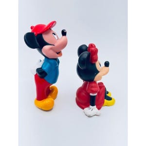Disney Mickey and Minnie Mouse Figurines Red Blue Yellow Collectible Set image 6