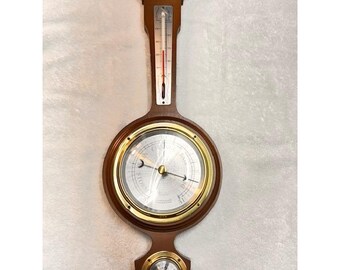 Vintage Taylor Banjo Wood Wall Weather Station Barometer Thermometer Hygrometer