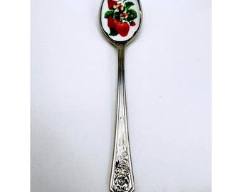 Avon Vintage Strawberry Demitasse Spoon Stainless Steel Japan Silver Tone 4.75"