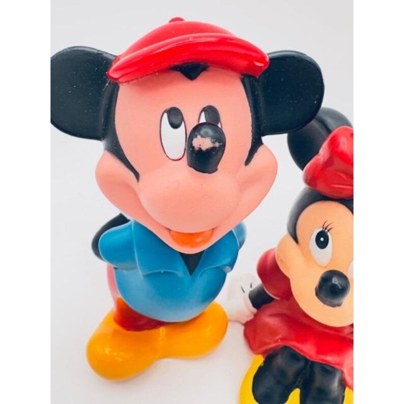 Disney Mickey and Minnie Mouse Figurines Red Blue Yellow Collectible Set image 3