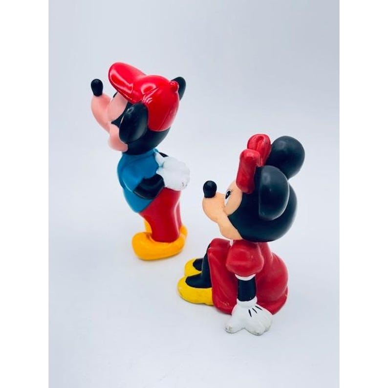 Disney Mickey and Minnie Mouse Figurines Red Blue Yellow Collectible Set image 4
