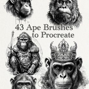 Ape Procreate Brushes | 43 Monkey Brushes for Digital Art & Tattoos