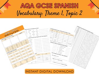 GCSE Spanish Vocabulary Practice | AQA Theme 1 Topic 2 (PDF)