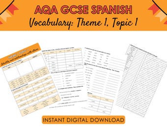 GCSE Spanish Vocabulary Practice | AQA Theme 1 (PDF)