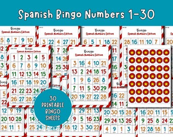 La lotería Spanish Bingo Class Printable Game (US Letter & A4)