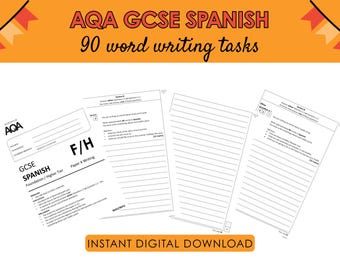 GCSE Spanish Writing Tasks | 90-Word Questions (PDF + PPT)