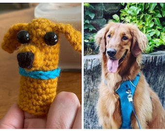 Marioneta de dedo de ganchillo personalizada