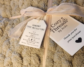 Handmade Chunky Chenille Knit Blanket