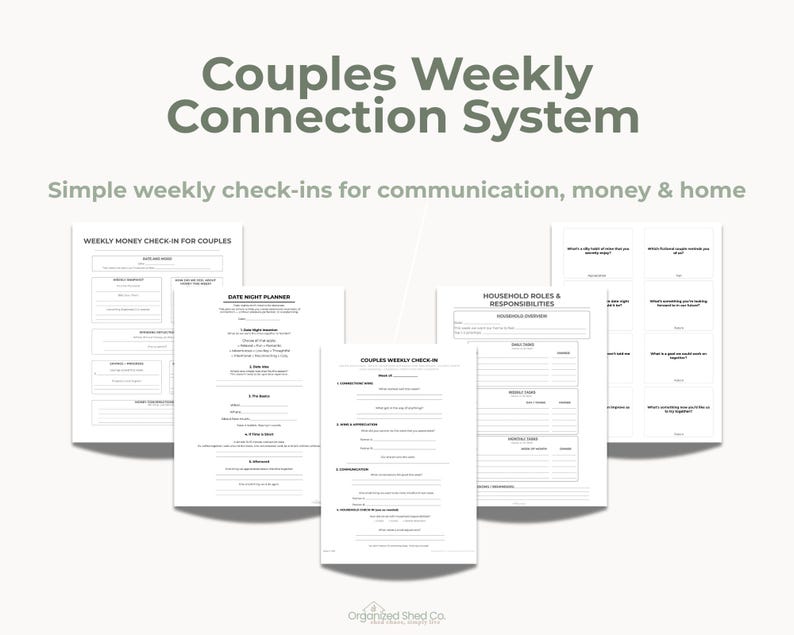 Couples Weekly Connection System | Relationship Check-in Bundle | Money ...