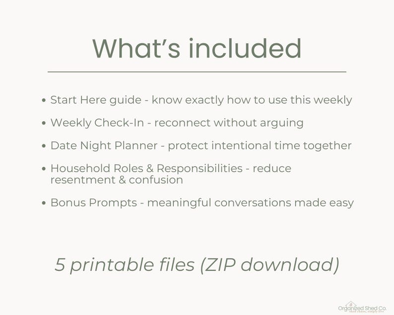 Couples Weekly Reset Bundle | Relationship Check-In + Home Reset | Printable PDF | 2026 Weekly Routine image 2