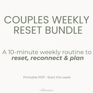 Couples Weekly Reset Bundle | Relationship Check-In + Home Reset | Printable PDF | 2026 Weekly Routine image 1