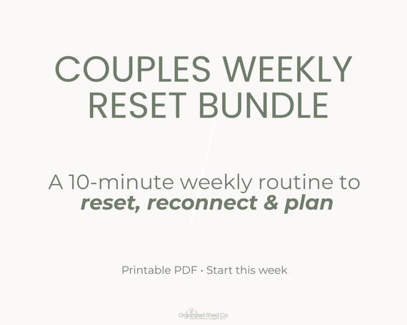 Couples Weekly Reset Bundle | Relationship Check-In + Home Reset | Printable PDF | 2026 Weekly Routine
