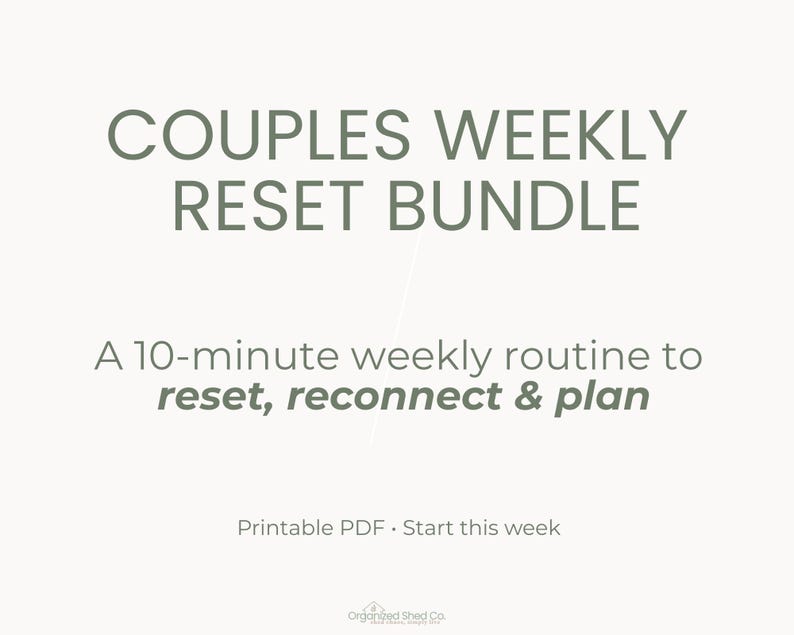 Couples Weekly Reset Bundle | Relationship Check-In + Home Reset | Printable PDF | 2026 Weekly Routine image 1