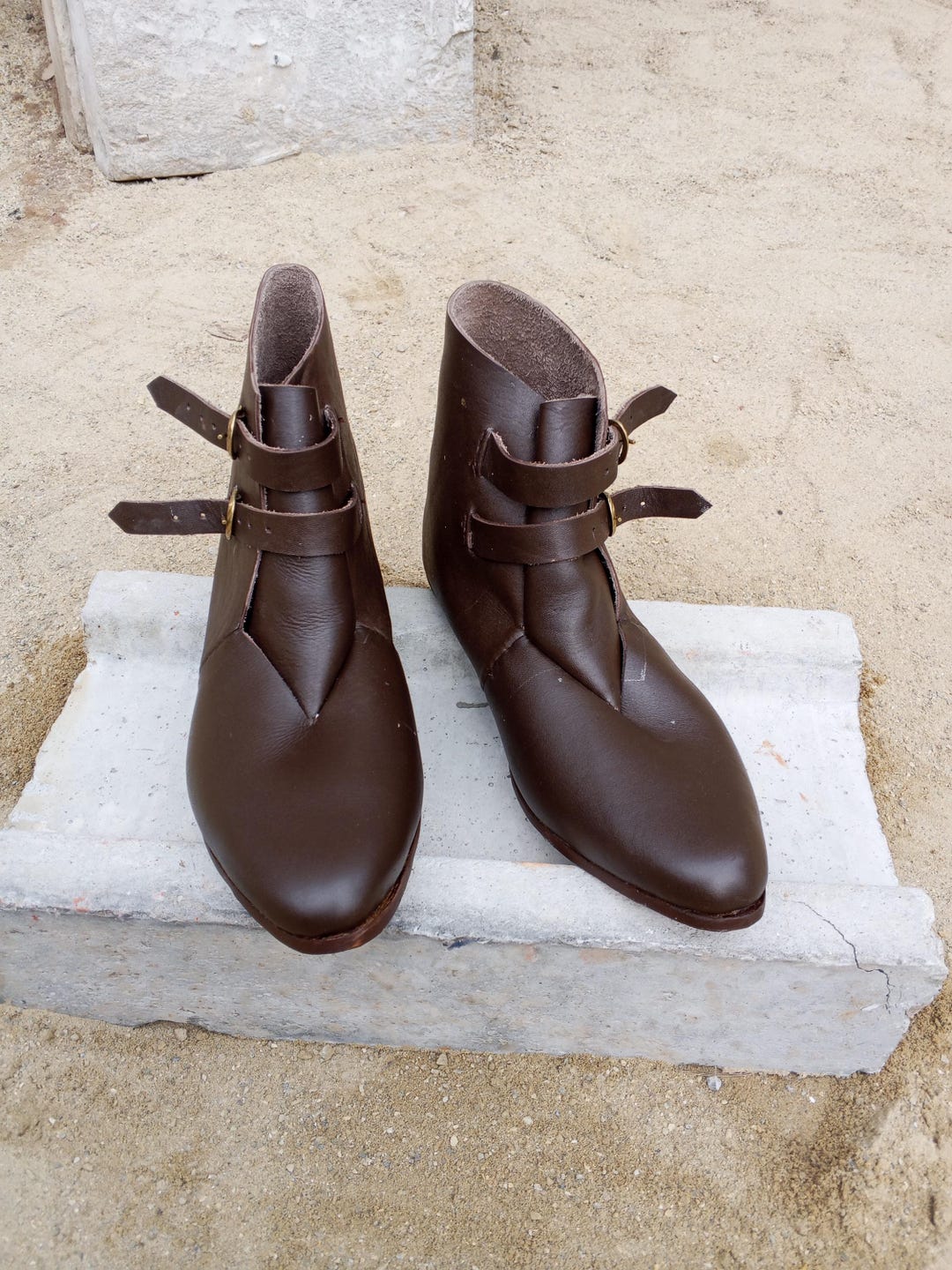 Handmade Leather Ankle Boots | Medieval Renaissance Viking Shoes - Etsy