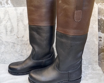 Handmade Leather Colonial Riding Boots | Reenactment Costume