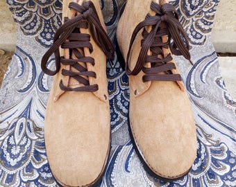 WWII Style US Army Roughout Boots | Handmade Vintage Military Combat Boots | Suede Leather Reproduction Boots | Lace Up Ankle Boots