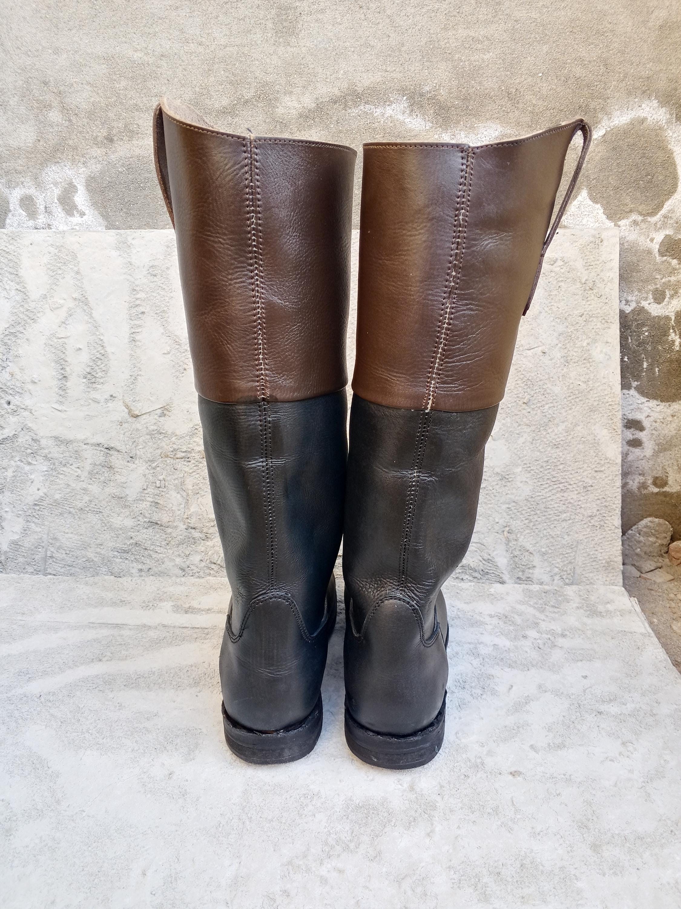 Handmade Leather Colonial Riding Boots | Reenactment Costume - Etsy