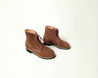 Handcrafted WWII US Army Roughout Boots - Military Repro, Reenactment Footwear