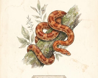 Reptile Wall Art Set of 6 | Vintage Naturalist Reptile Prints | Snake Gecko Chameleon Bearded Dragon | Printable Digital Download