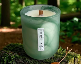 Woodland Noir - 10 oz Candle - Coconut, Apricot, Soy Wax Blend - 60 Hour Burn Time