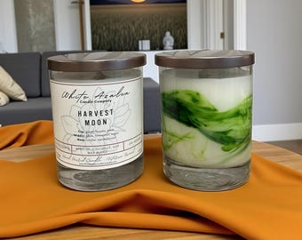 Harvest Moon - 9.5 oz Candle - Coconut, Apricot, Soy Wax Blend - 60 Hour Burn Time