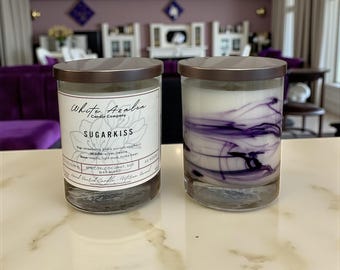 Sugarkiss - 9.5 oz Candle - Coconut, Apricot, Soy Wax Blend - 60 Hour Burn Time