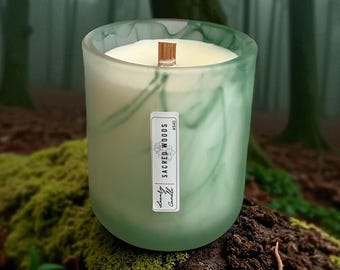 Sacred Woods - 10 oz Candle - Coconut, Apricot, Soy Wax Blend - 60 Hour Burn Time