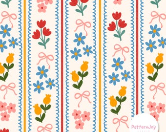 Patrón floral continuo, fondo de flores, archivo floral de primavera y verano sin costuras, patrón floral digital, diseño floral sin costuras.
