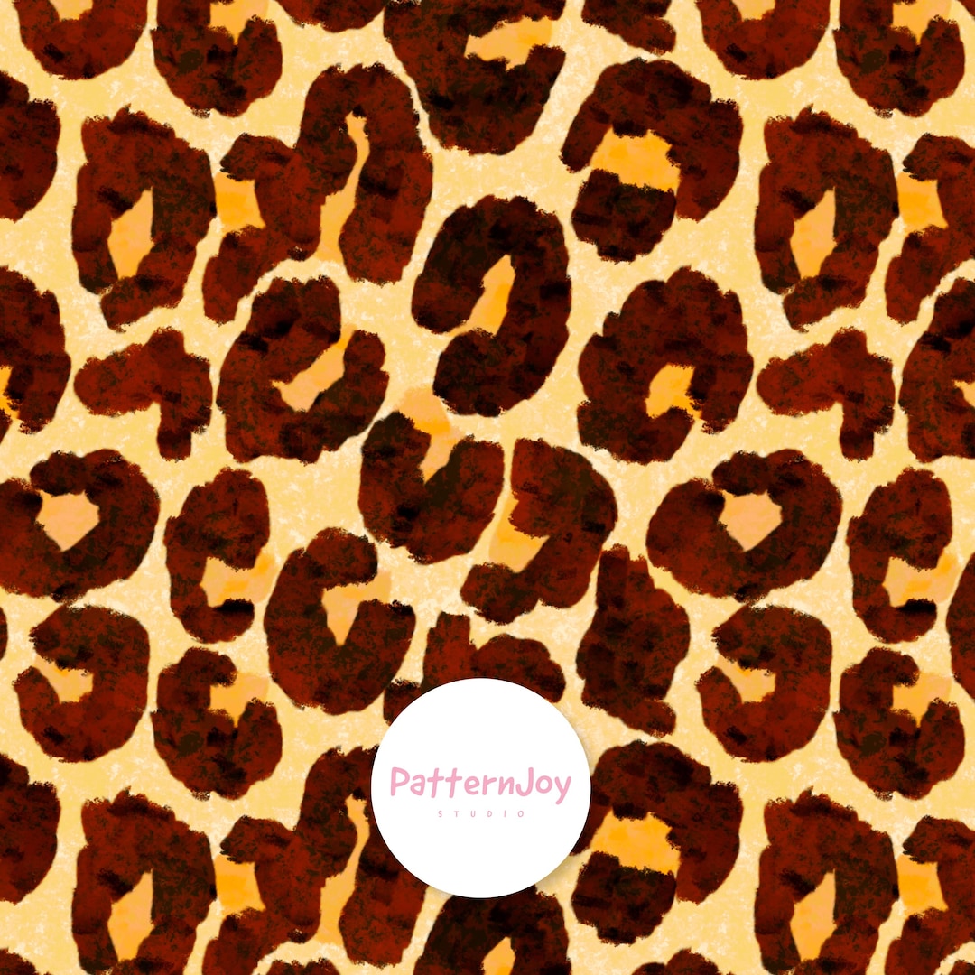 Leopard Seamless Pattern Neutral Animal Print Digital Paper Beige Brown ...