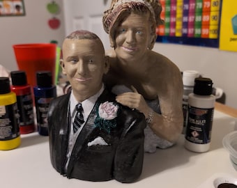 Escultura personalizada impressa em 3D e pintada à mão, a partir de qualquer foto que você escolher.