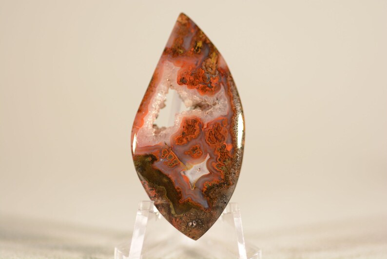 Woodward Ranch Plume Agate Cabochon Natural Gemstone. Handcrafted USA