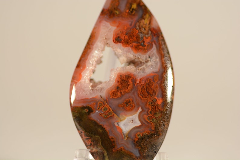 Woodward Ranch Plume Agate Cabochon Natural Gemstone. Handcrafted USA