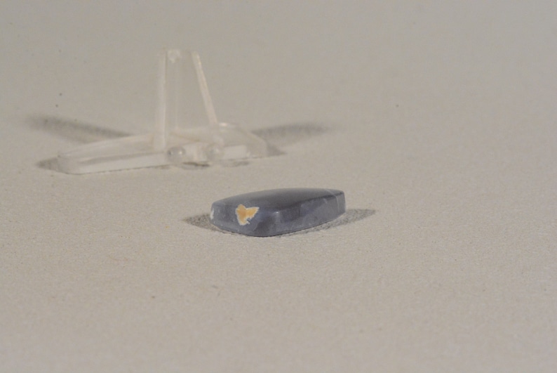 Natural Gemstone. Ring Cabochon Mexican Blue Chalcedony Handcrafted USA