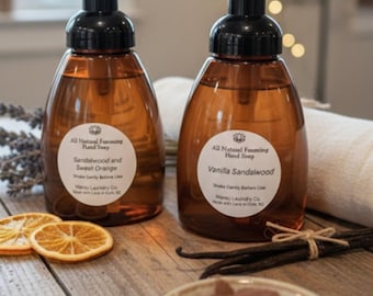 Jabón de manos espumoso: espuma sedosa que deja las manos suaves. Aroma a aceites esenciales. Recargable.