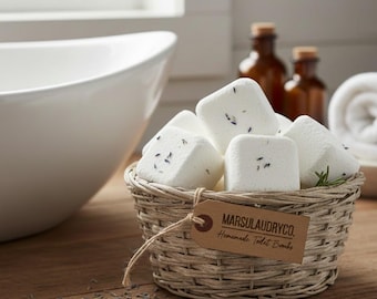 Bombe detergenti naturali per WC - Fatte a mano - Set di 12 pastiglie effervescenti ecocompatibili per rinfrescare il WC