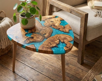 Table gigogne en résine faite main sur mesure - Fabriquée sur commande