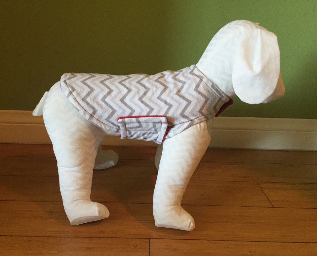 Fleece Dog Coat Flannel Dog Jacket Extra Small Dog Coat White, and Gray