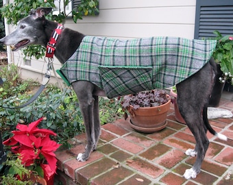 Custom Flannel Greyhound Coat | Bespoke Greyhound Coat | Dog Jacket | XL Dog Coat | Sighthound Coat | Big Dog Coat | Choose Your Fabric
