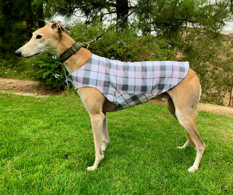 Greyhound Coat XL Dog Jacket Dog Coat Pink Charcoal Etsy