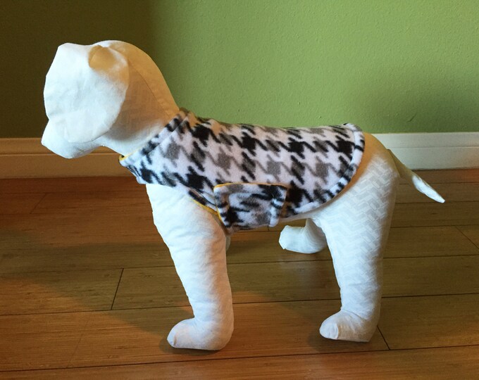 Medium Dog Coat Dog Jacket Black Gray and White Houndstooth Etsy