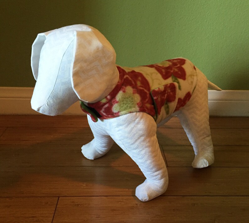 Extra Small Dog Coat XS Dog Jacket Red Green and Ivory Etsy