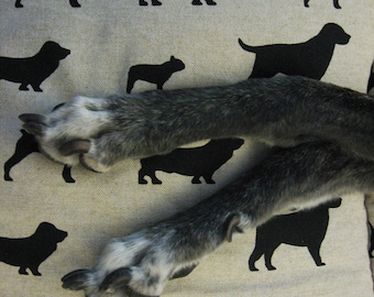 XXL Dog Crate Mat | Crate Pad | Pet Cushion | Extra Extra Large 30"x48" | Black & Oatmeal Dog Print with Fleece Back