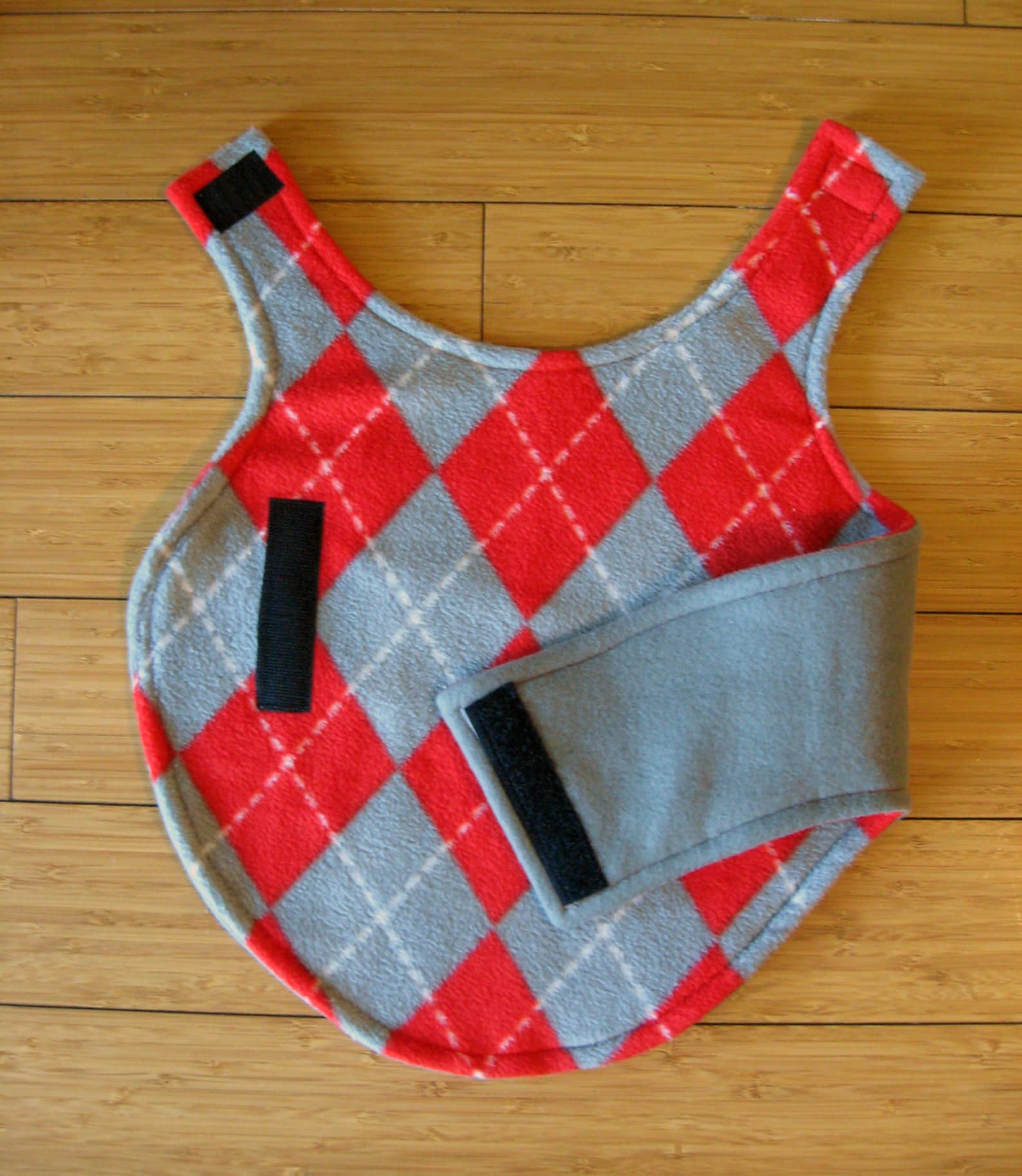 Fleece Dog Coat Extra Small Dog Jacket Gray Redorange Etsy