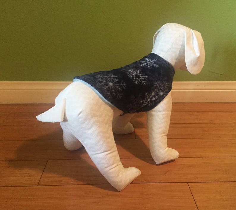 Fleece Dog Coat Extra Small Dog Jacket Navy Blue & White Etsy