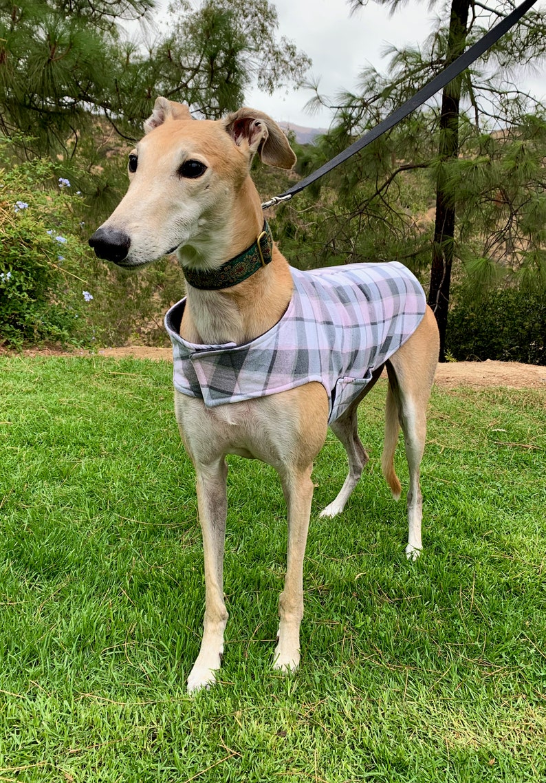 Greyhound Coat XL Dog Jacket Dog Coat Pink Charcoal Etsy