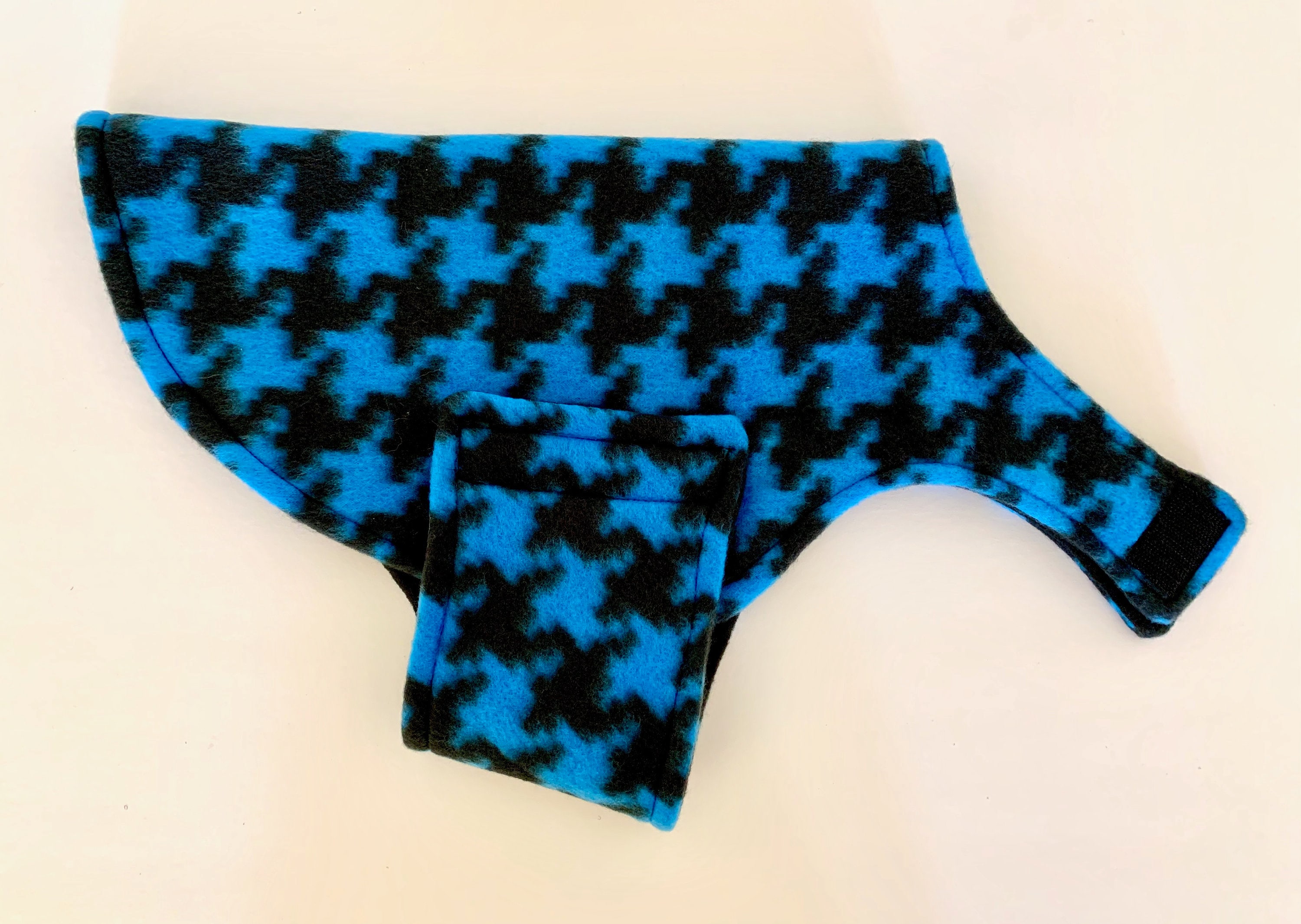 Fleece Dog Coat Small Dog Jacket Aqua Blue and Black Etsy