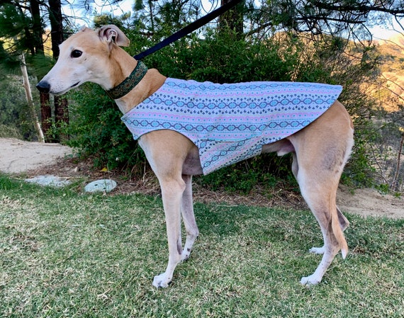 Zipped Fleece Greyhound Aqua Fleece Dog Coat Greyhound Coat Extra