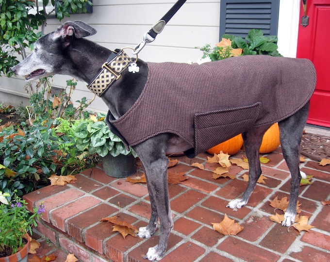 Greyhound Jacket Big Dog Coat XL Dog Jacket Brown & Etsy