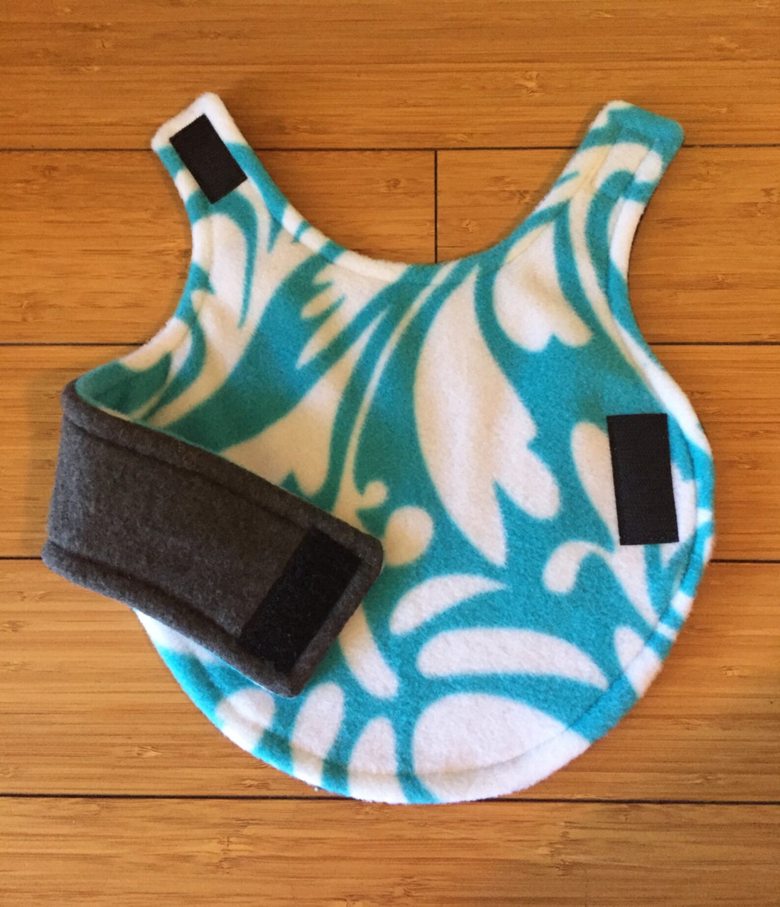 Fleece Dog Coat Extra Small Dog Jacket Aqua Blue and White Etsy